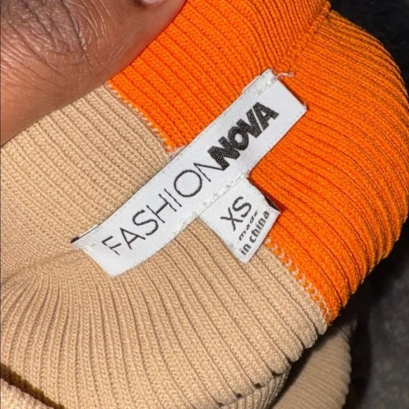 FashionNova Vibrant Orange & Tan Skirt Set 🍊 - Picture 7 of 8